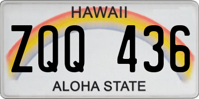 HI license plate ZQQ436