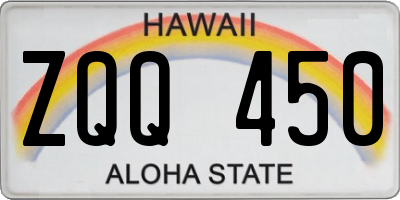 HI license plate ZQQ450