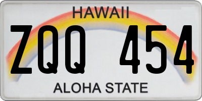 HI license plate ZQQ454