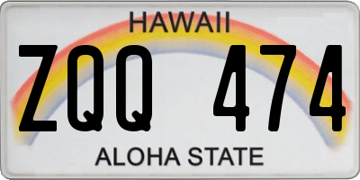 HI license plate ZQQ474