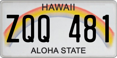 HI license plate ZQQ481