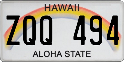 HI license plate ZQQ494