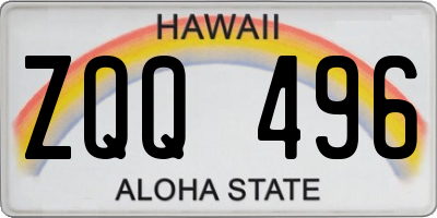 HI license plate ZQQ496
