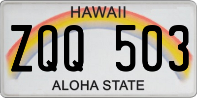 HI license plate ZQQ503