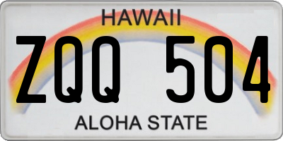 HI license plate ZQQ504