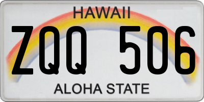 HI license plate ZQQ506