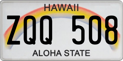 HI license plate ZQQ508