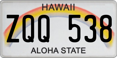 HI license plate ZQQ538