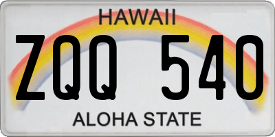 HI license plate ZQQ540