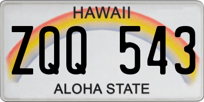 HI license plate ZQQ543