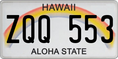 HI license plate ZQQ553