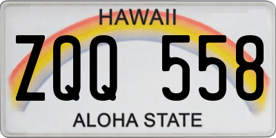 HI license plate ZQQ558