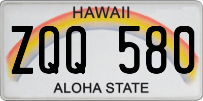 HI license plate ZQQ580