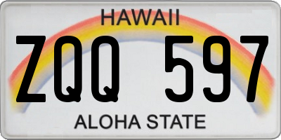 HI license plate ZQQ597