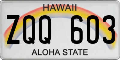 HI license plate ZQQ603