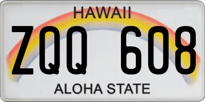 HI license plate ZQQ608