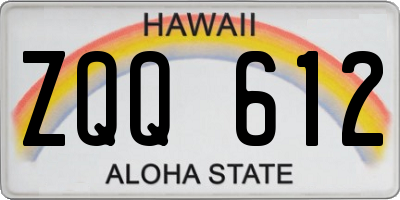 HI license plate ZQQ612