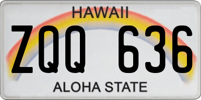 HI license plate ZQQ636