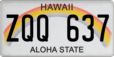 HI license plate ZQQ637