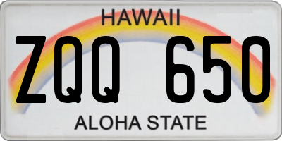 HI license plate ZQQ650