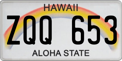 HI license plate ZQQ653