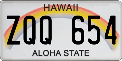HI license plate ZQQ654
