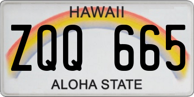 HI license plate ZQQ665