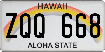 HI license plate ZQQ668