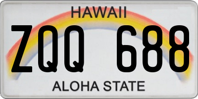 HI license plate ZQQ688