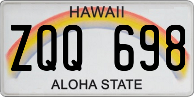 HI license plate ZQQ698