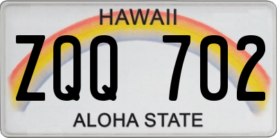 HI license plate ZQQ702