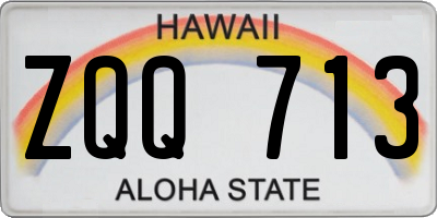 HI license plate ZQQ713