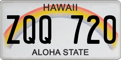 HI license plate ZQQ720