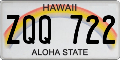 HI license plate ZQQ722