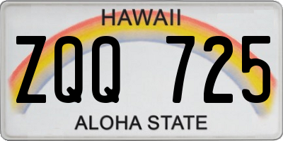 HI license plate ZQQ725