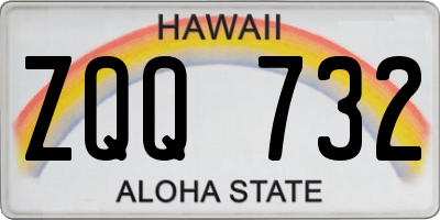 HI license plate ZQQ732