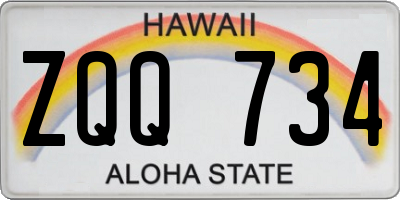 HI license plate ZQQ734