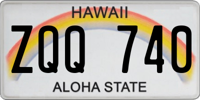 HI license plate ZQQ740