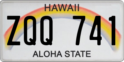 HI license plate ZQQ741