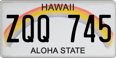 HI license plate ZQQ745