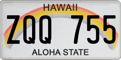 HI license plate ZQQ755