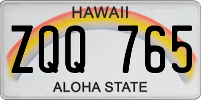 HI license plate ZQQ765