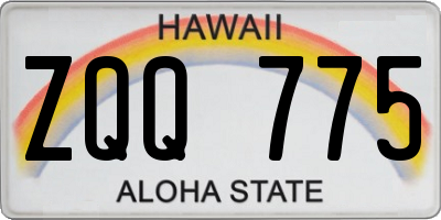 HI license plate ZQQ775