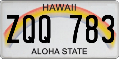 HI license plate ZQQ783