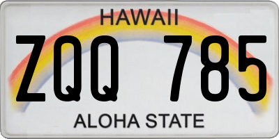 HI license plate ZQQ785