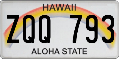 HI license plate ZQQ793