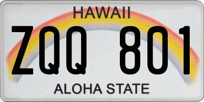 HI license plate ZQQ801