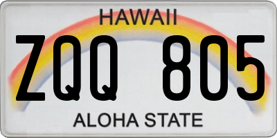 HI license plate ZQQ805