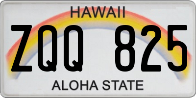 HI license plate ZQQ825