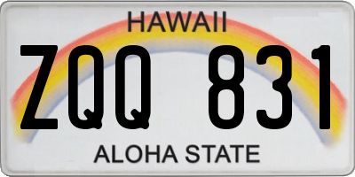 HI license plate ZQQ831